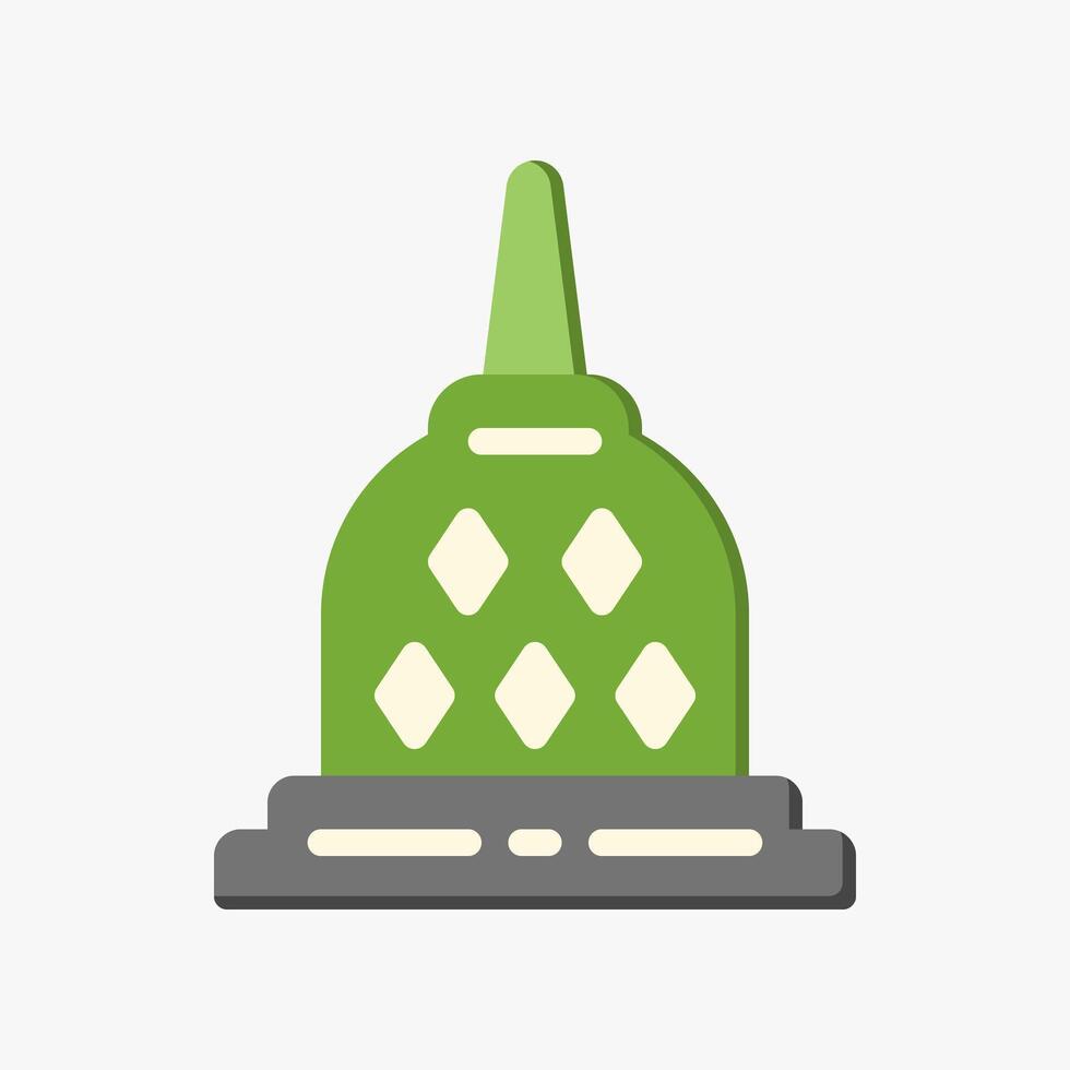 Design Illustration graphic of Borobudur temple icon with flat style. Suitable for historical presentation, UI, mobile design, web design, etc. vector