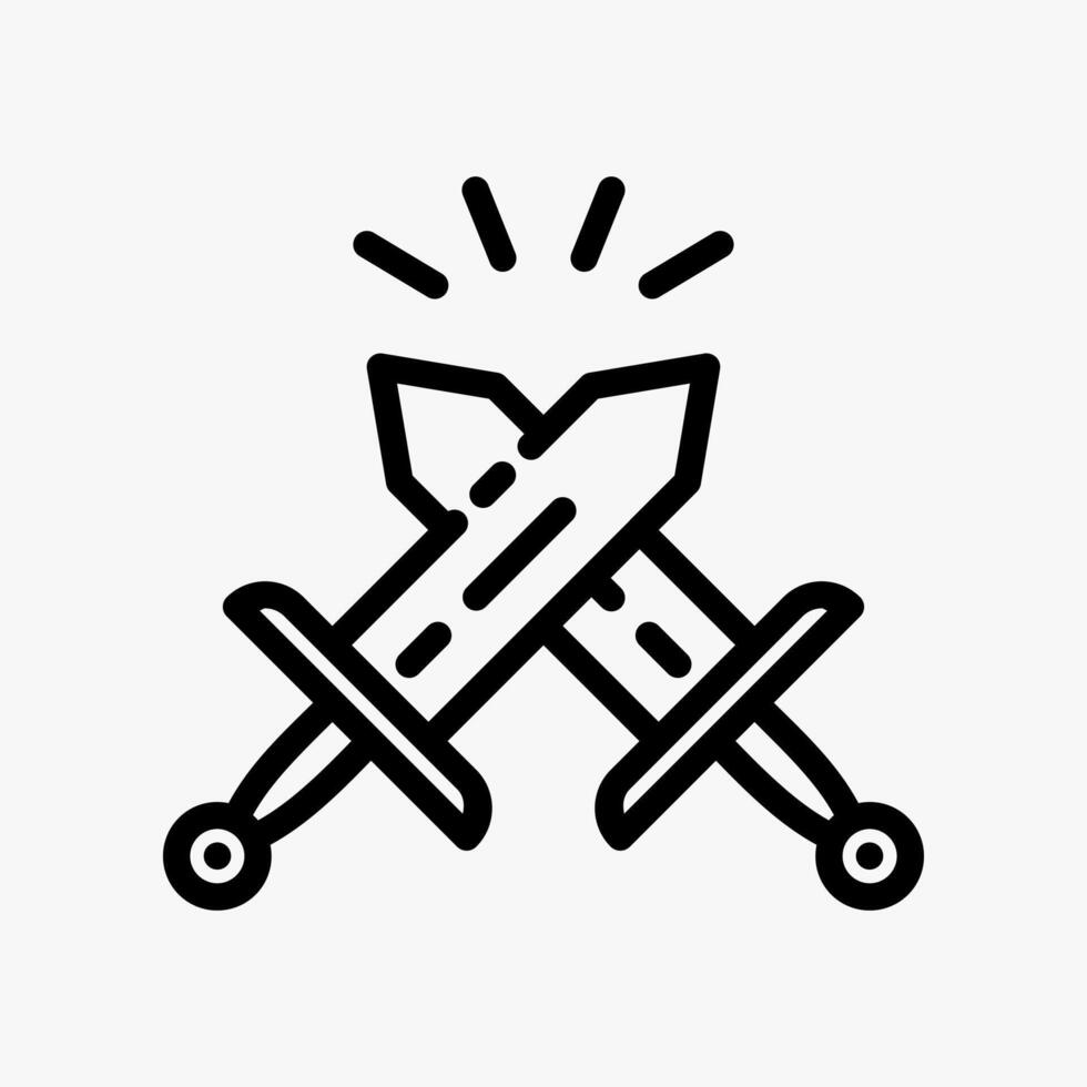 Design Illustration graphic of historical war icon with line style. Suitable for historical presentation, UI, mobile design, web design, etc. vector