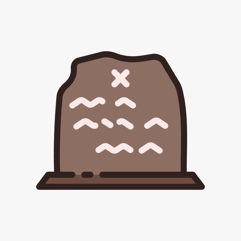 Design Illustration graphic of Stone Tablet icon with colored outline style. Suitable for historical presentation, UI, mobile design, web design, etc. vector