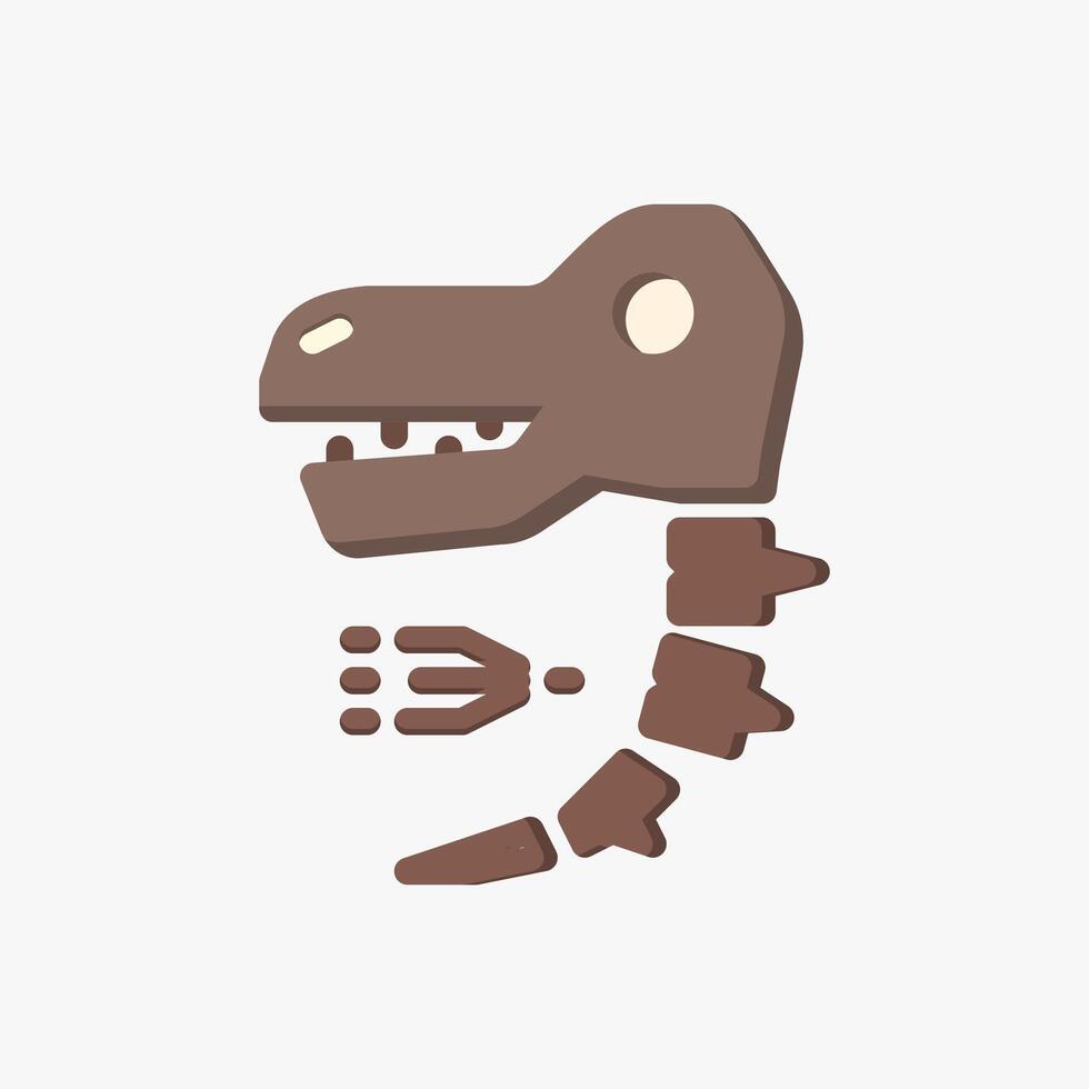 Design Illustration graphic of Fossil icon with flat style. Suitable for historical presentation, UI, mobile design, web design, etc. vector