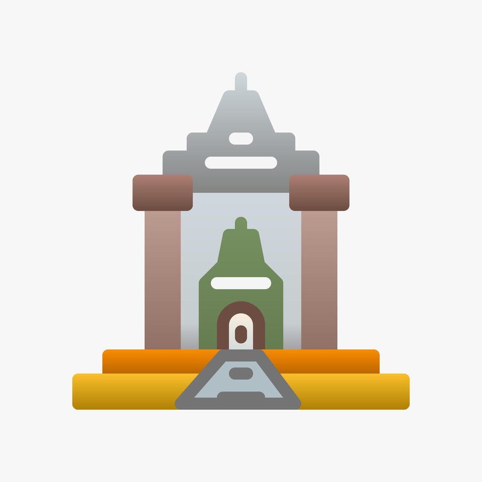 Design Illustration graphic of Ancient Temple icon with gradient style. Suitable for historical presentation, UI, mobile design, web design, etc. vector