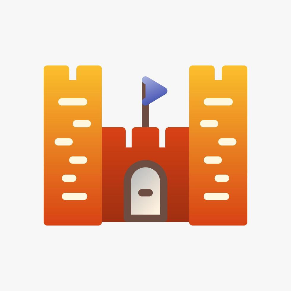 Design Illustration graphic of Castle icon with gradient style. Suitable for historical presentation, UI, mobile design, web design, etc. vector