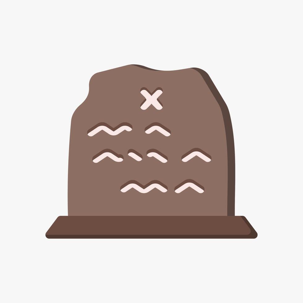 Design Illustration graphic of Stone Tablet icon with flat style. Suitable for historical presentation, UI, mobile design, web design, etc. vector