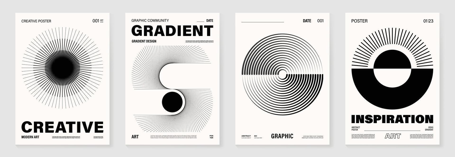 Modern cover template with black and white perspective. vector