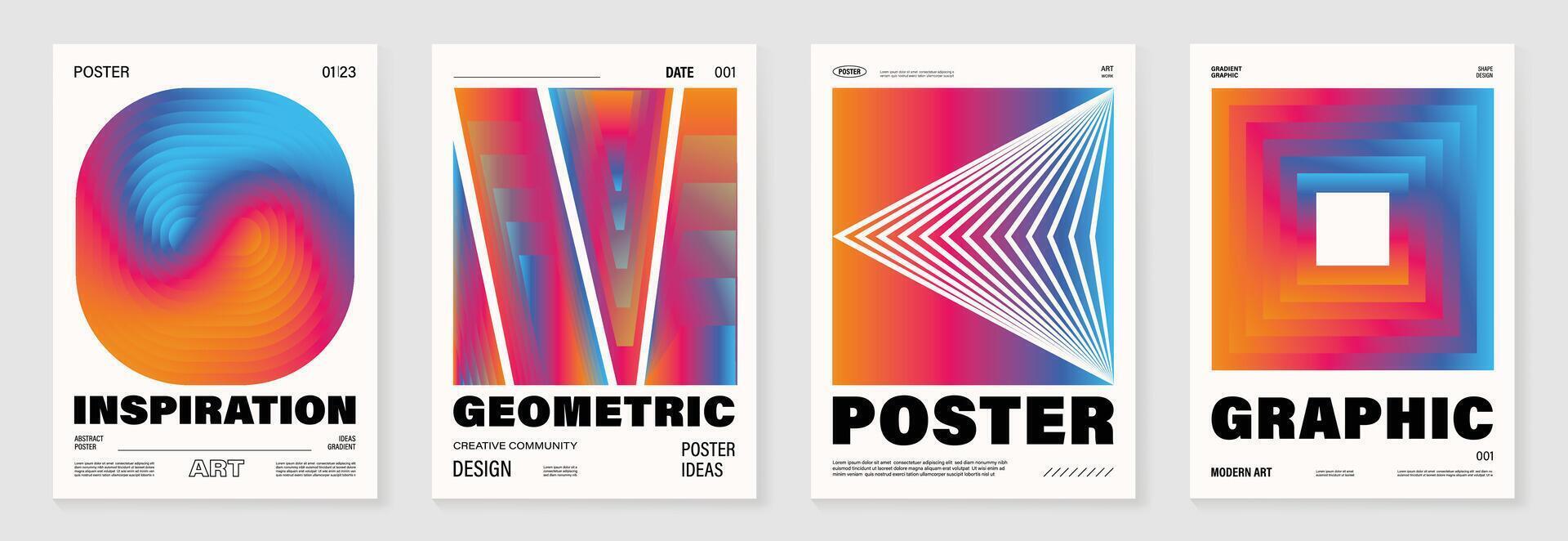 Blend rainbow colour vibrant gradient poster. vector
