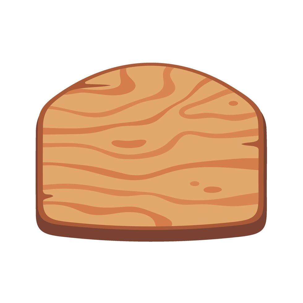 Wooden Cutting Board Illustration with Natural Grain Pattern on White Background for Kitchen and Culinary Design vector