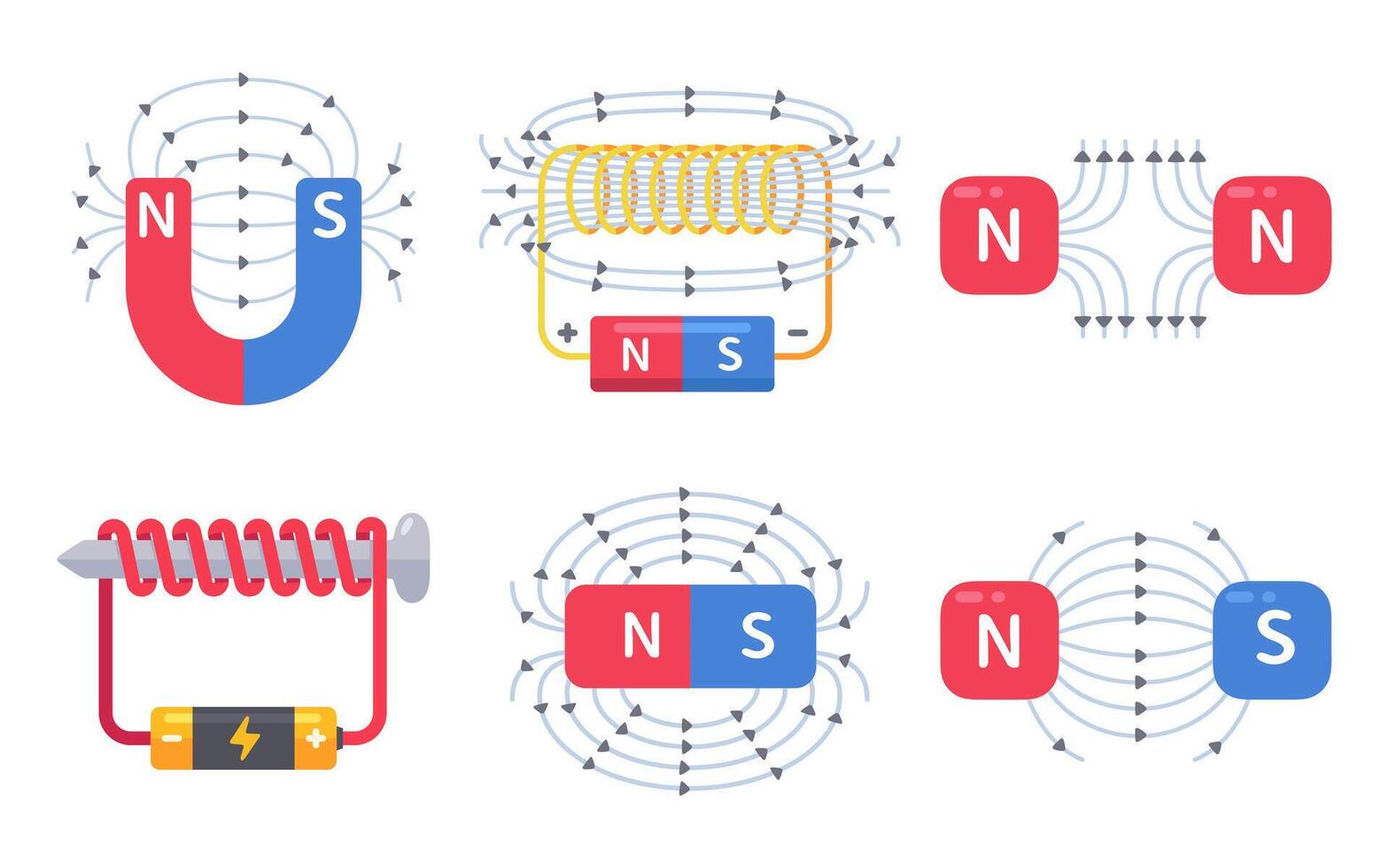 Magnetic concepts including coils and magnets vector