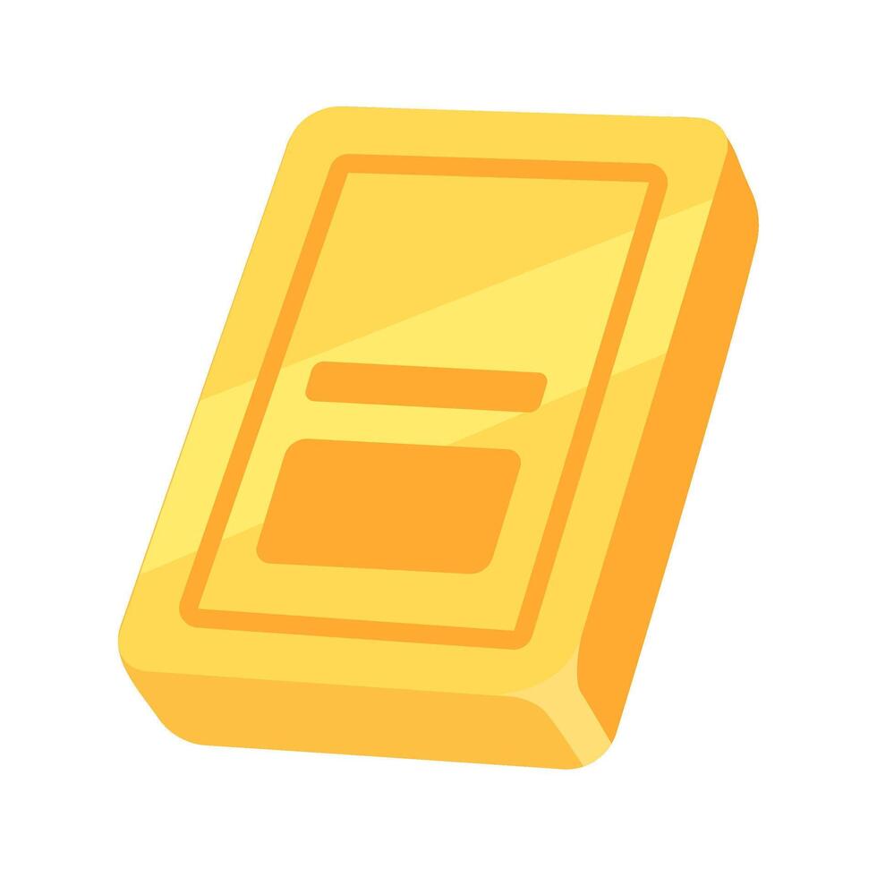 Shiny Gold Bar Illustration on White Background - Wealth, Investment, and Financial Security Concept vector