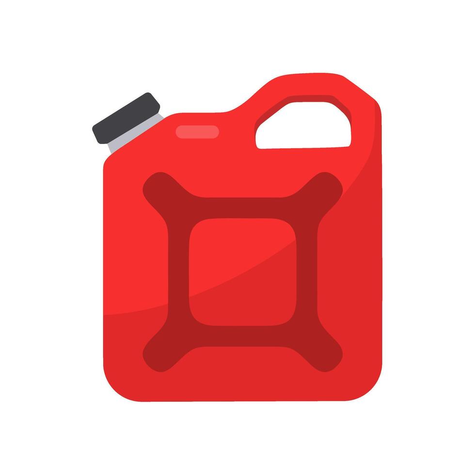 Red Fuel Canister Icon on White Background - Illustration of a Gasoline Container for Energy and Transportation Concepts vector
