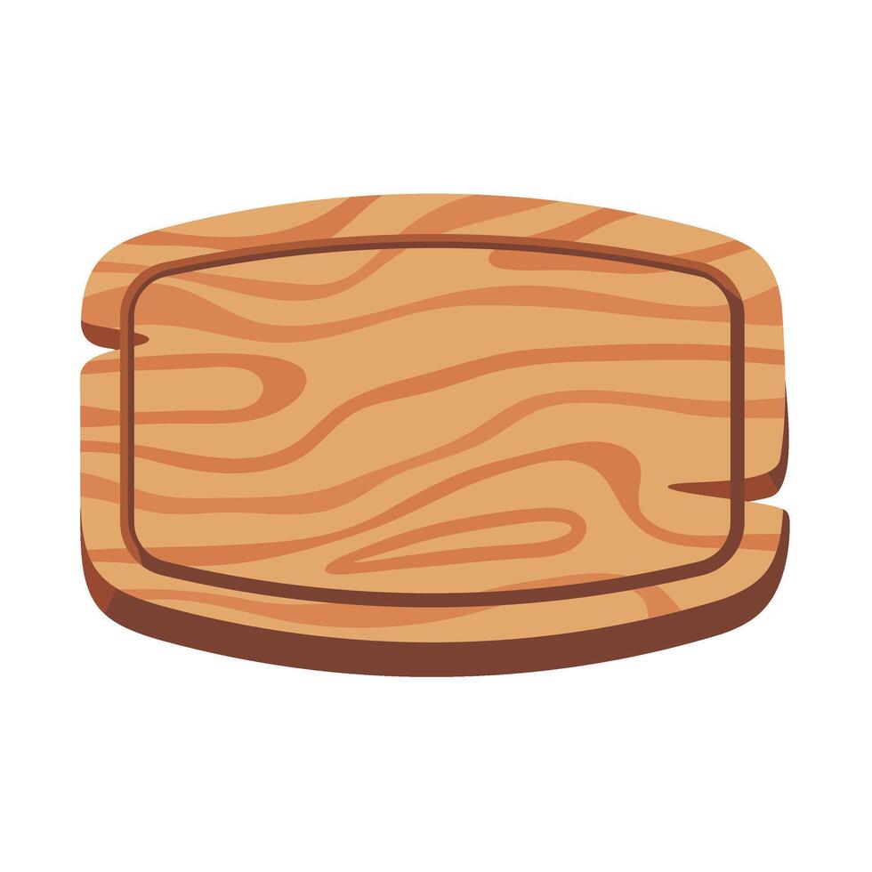Wooden Cutting Board with Natural Grain Pattern vector