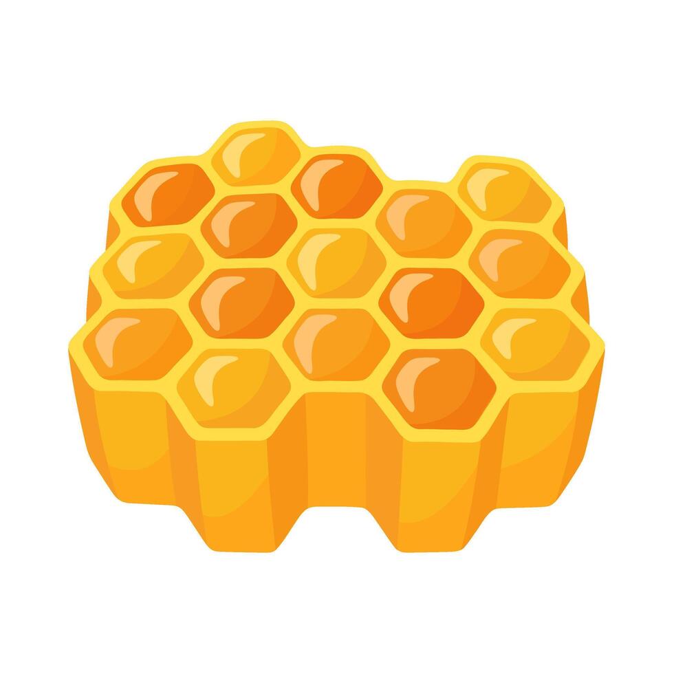 Colorful illustration of a honeycomb with golden hexagonal cell vector