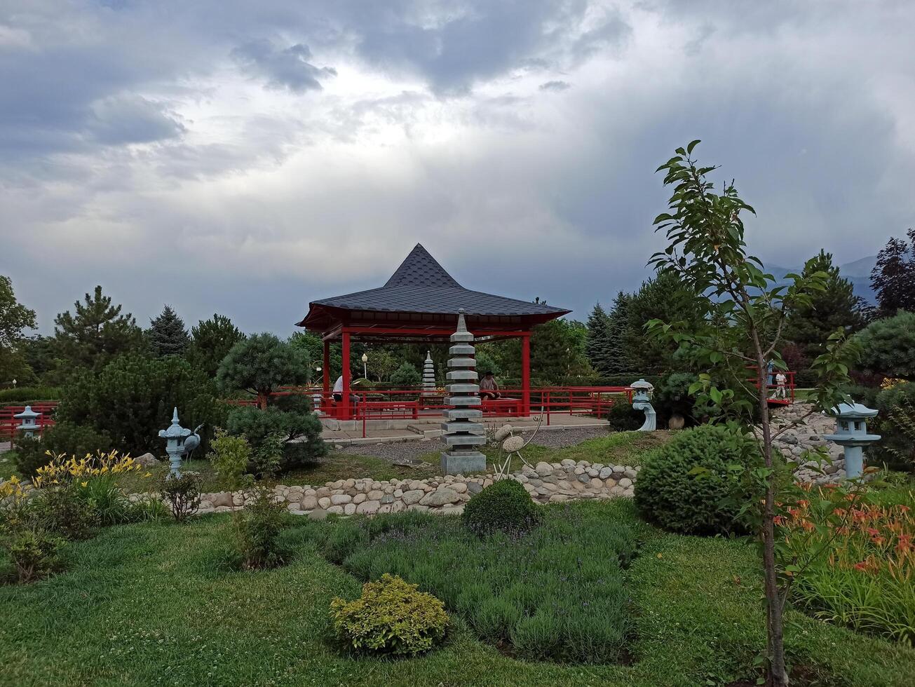 Japanese style park in Almaty photo