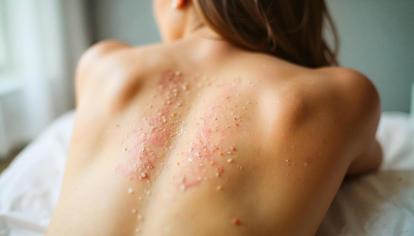 Exfoliation Treatment on Back with Skin Irritation photo