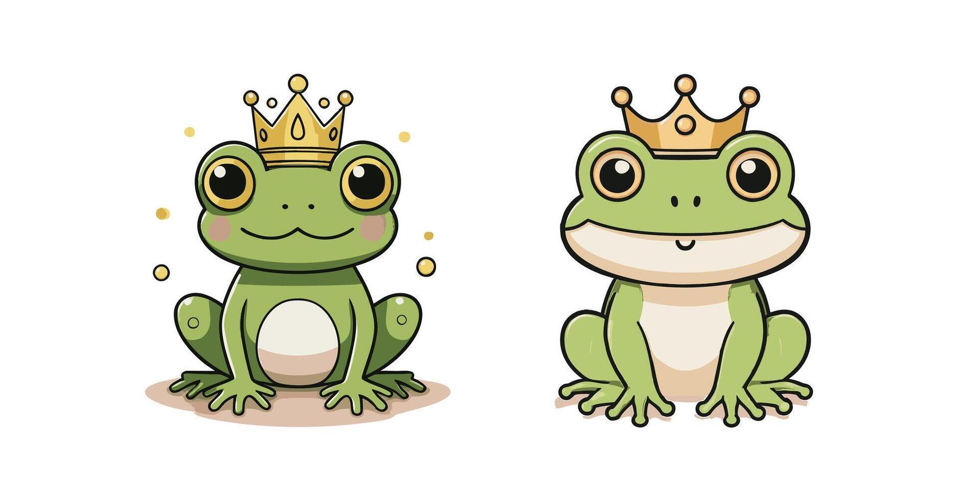 Cute Frog with crown vector