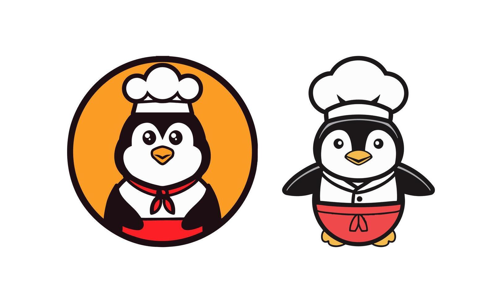 Cute Penguin in a chef costume vector