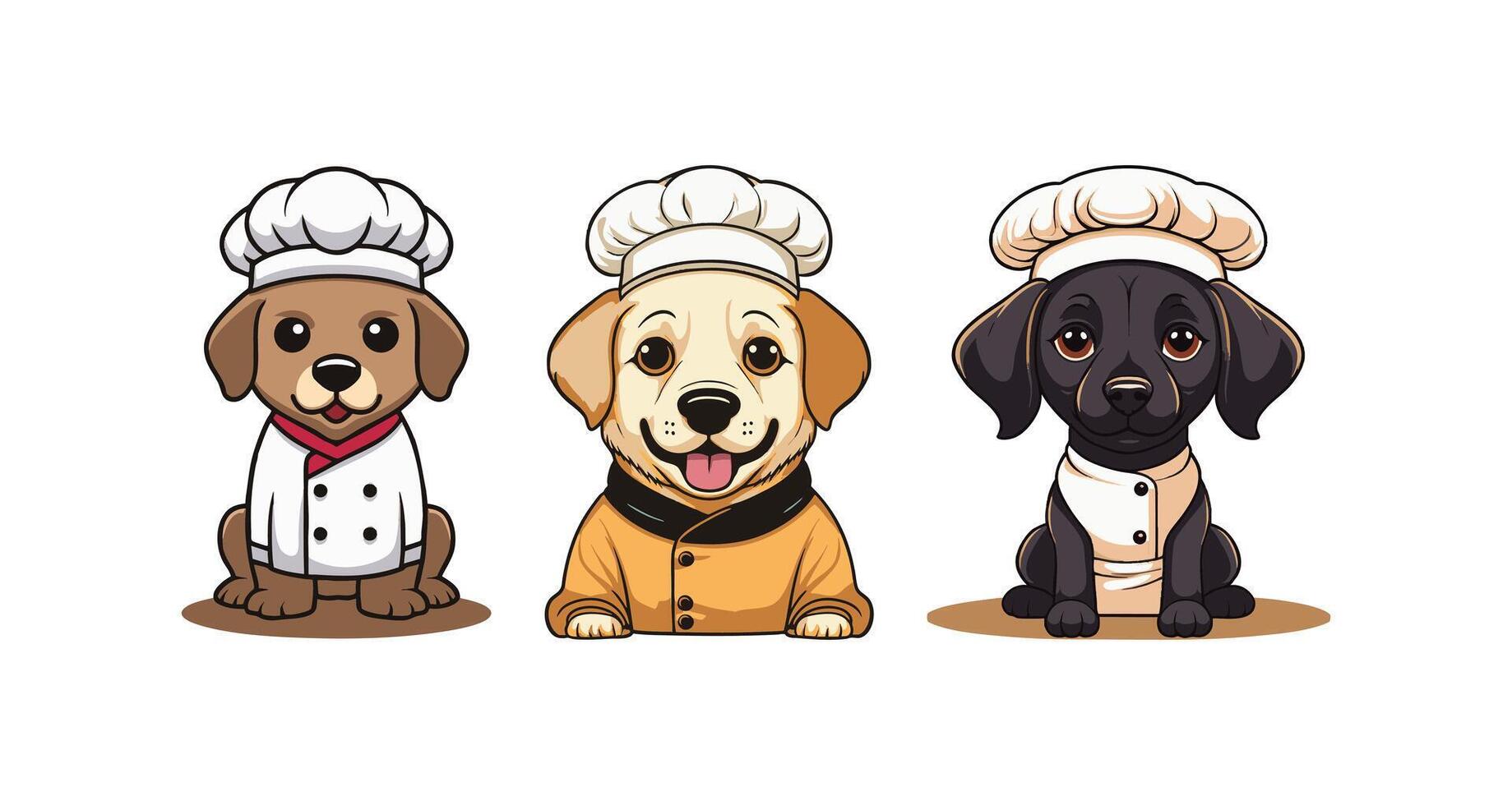 Cute Labrador Retriever in a chef costume illustration vector