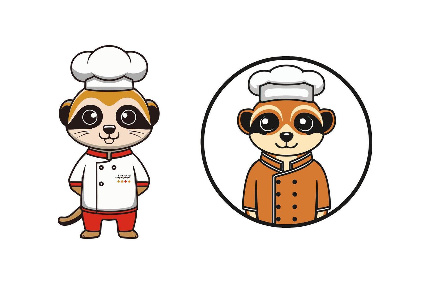 Cute Meerkat in a chef costume vector