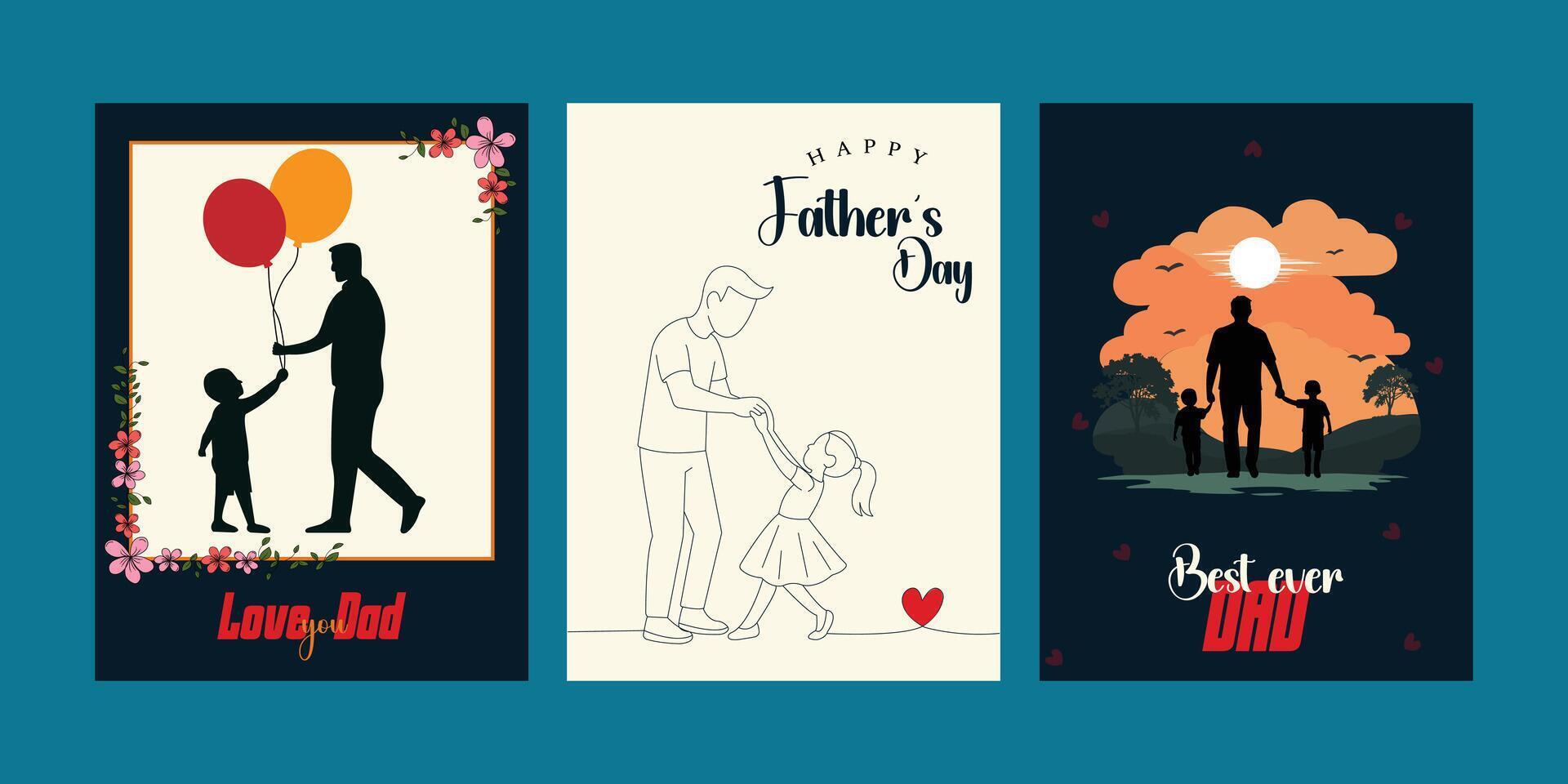 Happy fathers day, father's day card vector