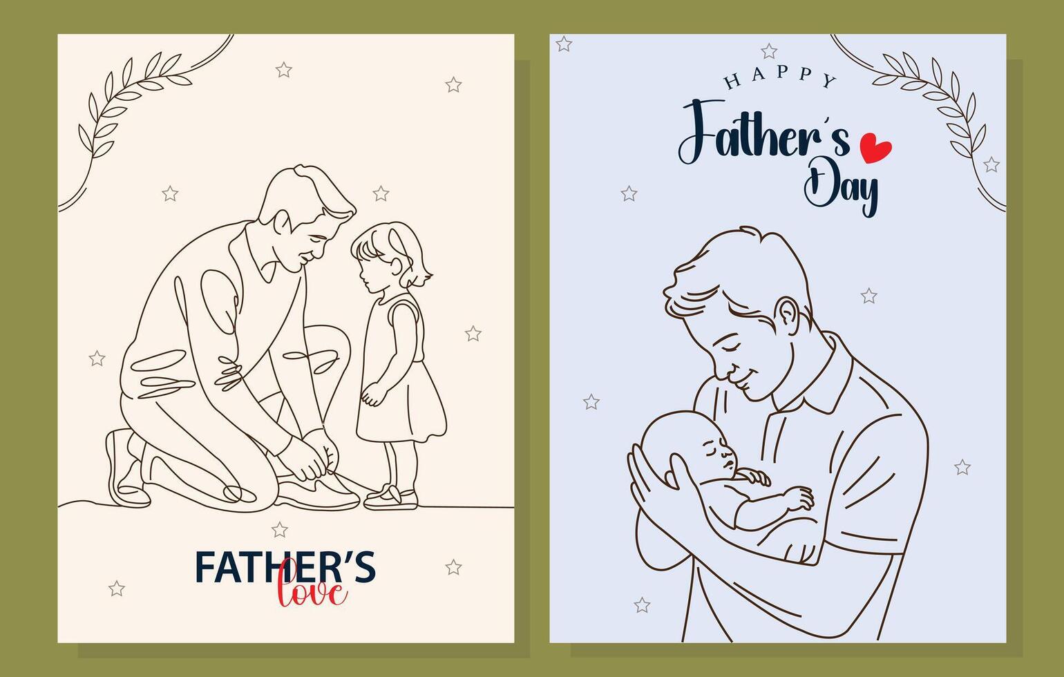Happy Father's Day, doodle line art style vector
