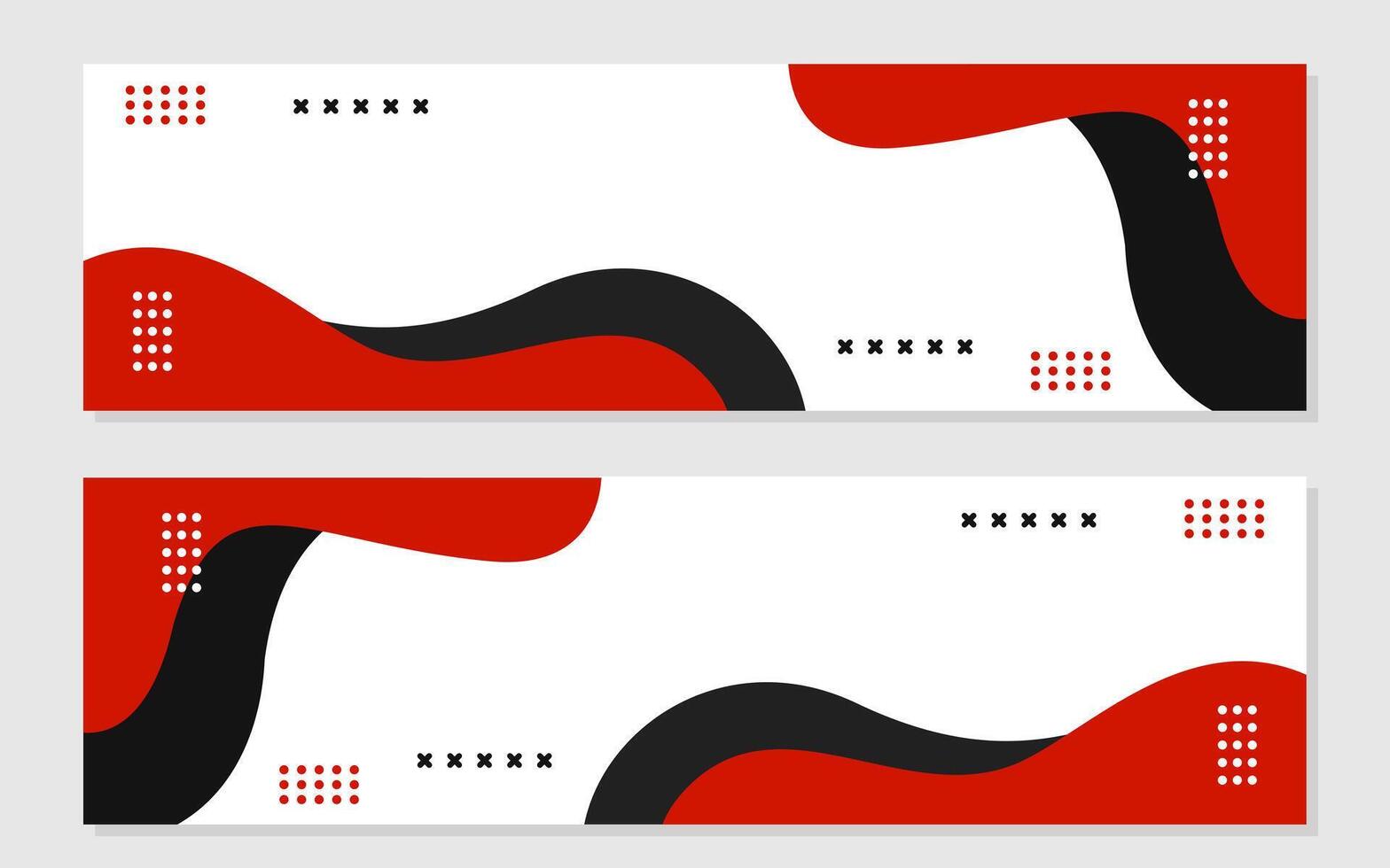 Two abstract red and black banners. vector