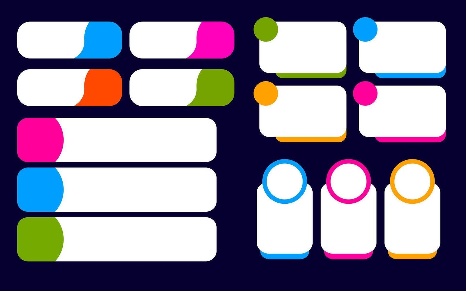 Infographic blank text boxes promote your business with colorful presentation slides. vector