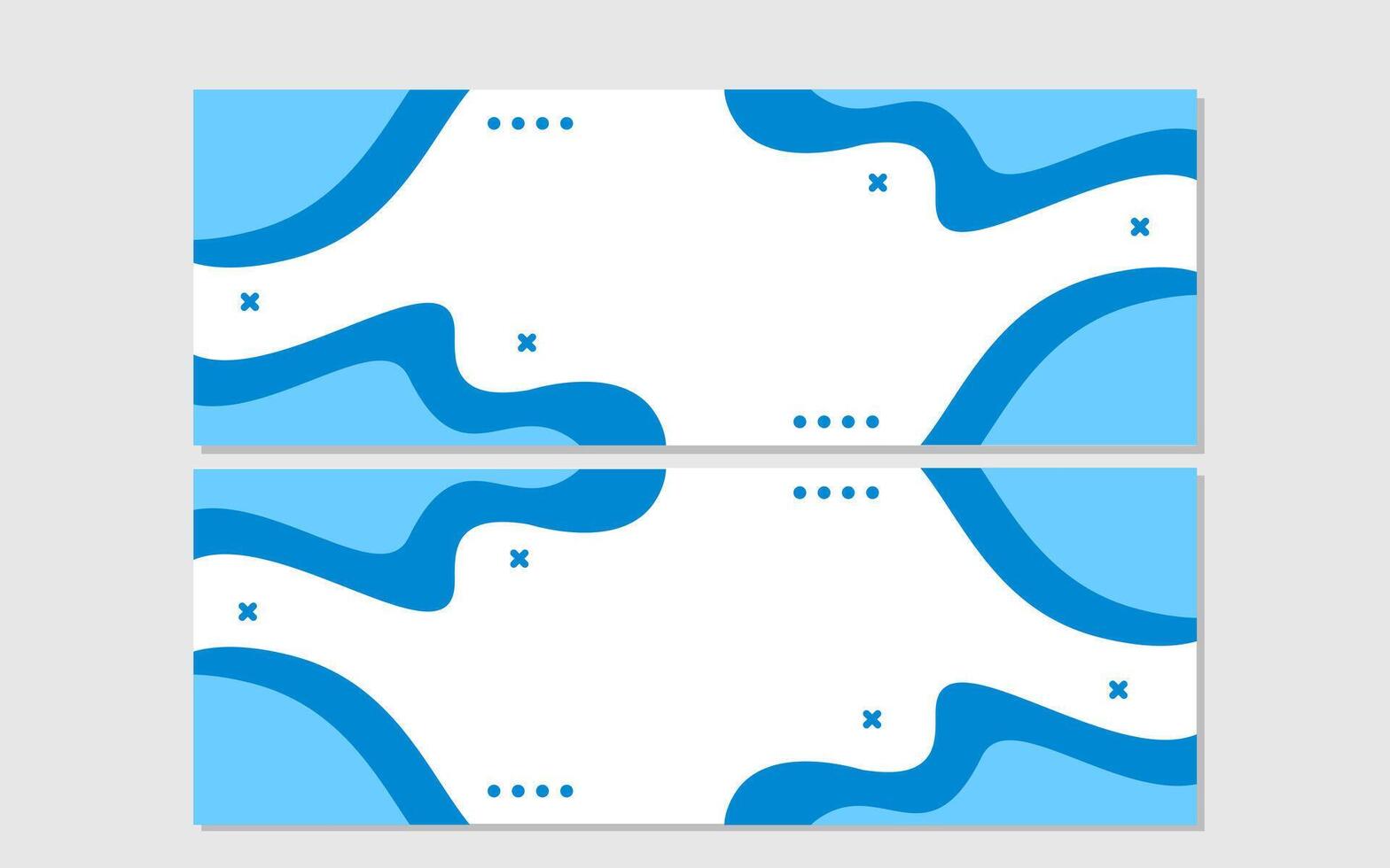 Two blue abstract banners with wavy designs. vector