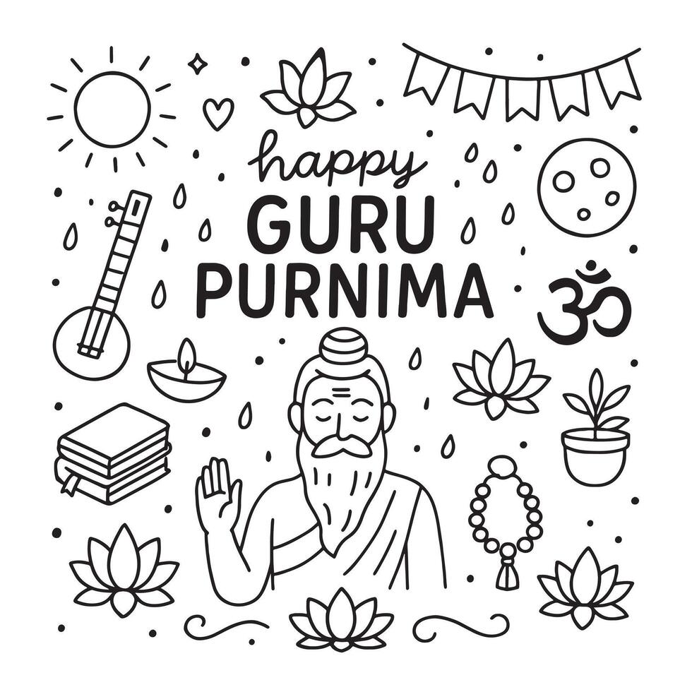 Happy Guru Purnima Illustration vector