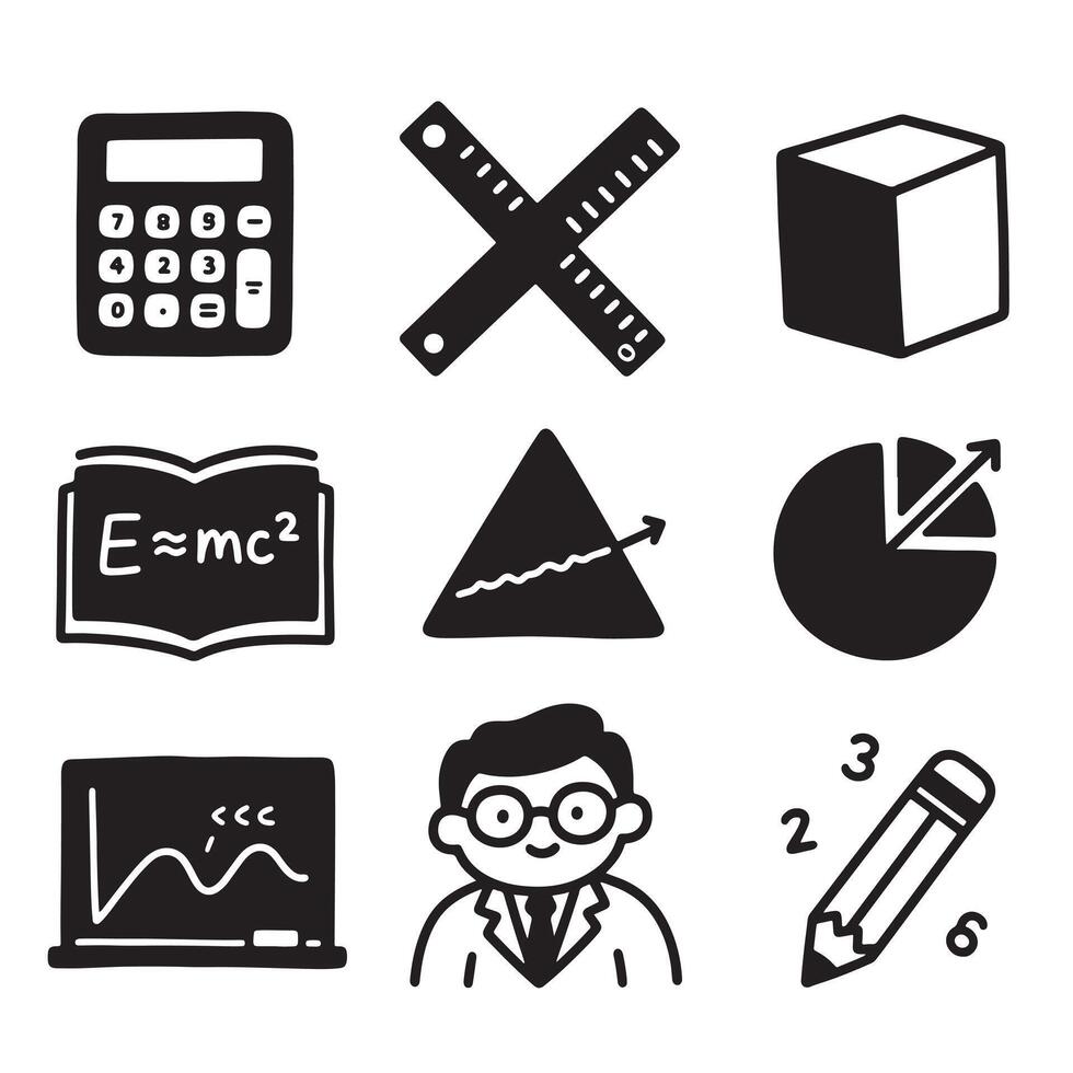 Mathematics Science Doodle - Educational Illustration vector
