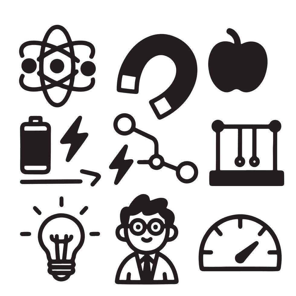 Science Innovation Doodle Set - Educational Illustration vector