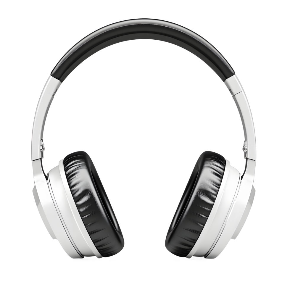 Sleek White and Transparent Over-Ear Headphones Isolated on Transparent Background png
