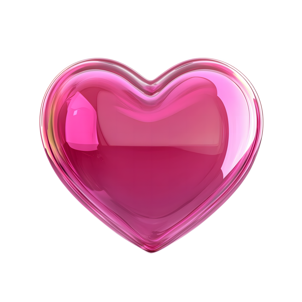 A vibrant, glossy pink heart graphic design. png