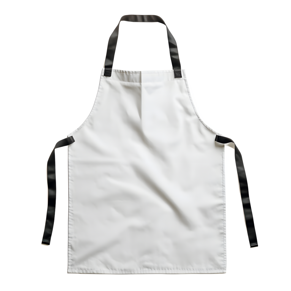 Blank White Apron with Black Straps, Ready for Customization png