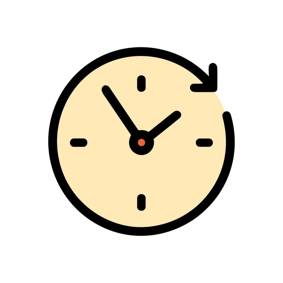 Clock face with turnaround arrow symbol. Icon symbol illustration vector