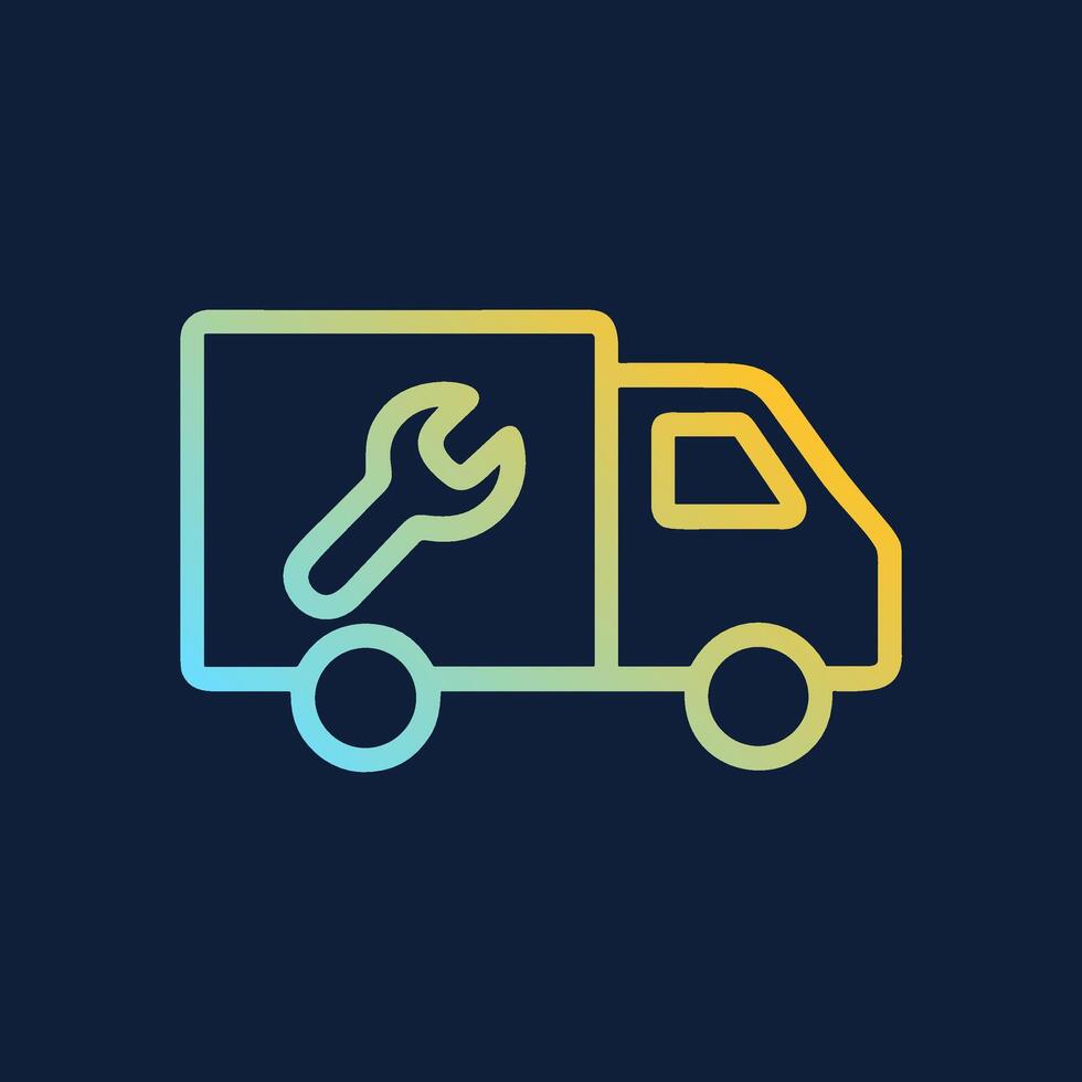 Service truck symbol Wrench vehicle. Icon Symbol Illustration vector