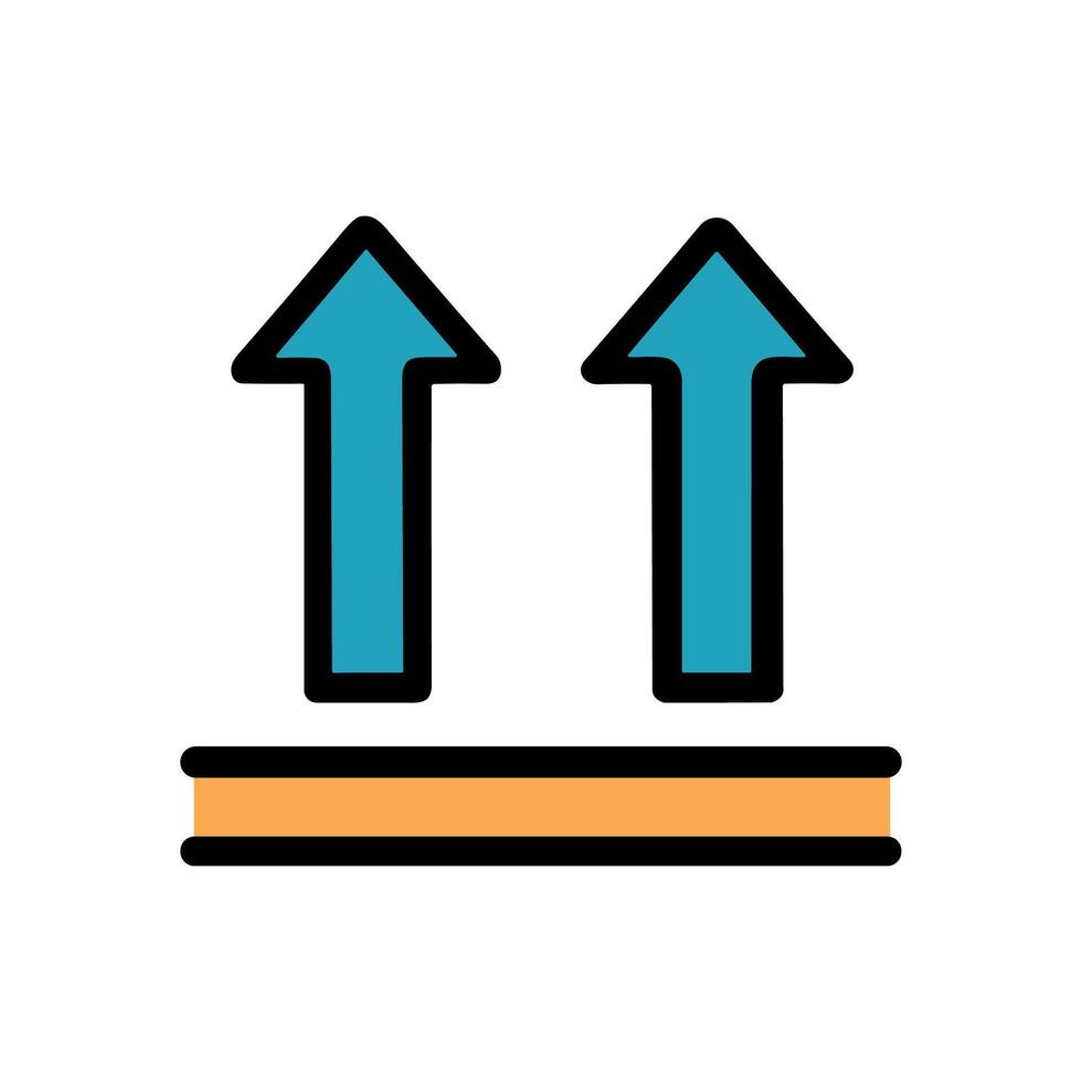 Two turquoise arrows indicate upward direction. Icon symbol illustration vector