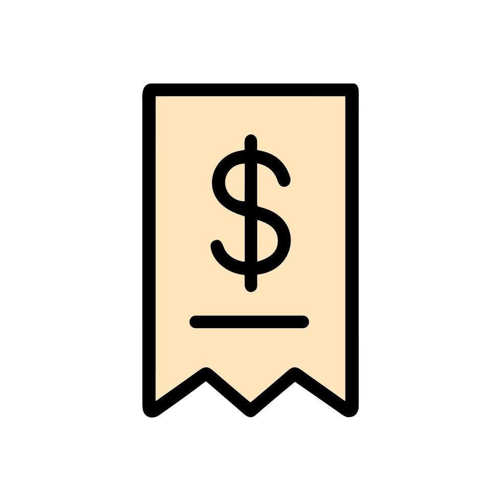 Dollar sign receipt with jagged edges. Icon Symbol Illustration vector