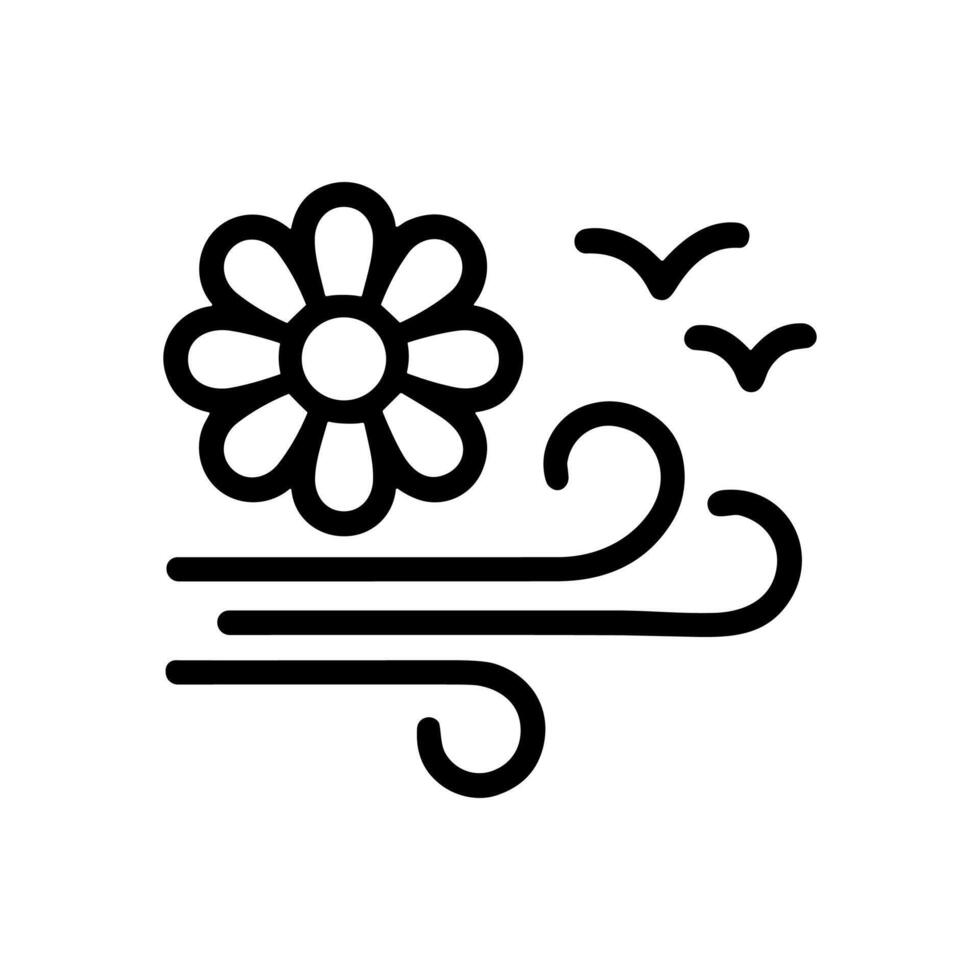 Spring breeze carries flower scents. Icon symbol illustration vector