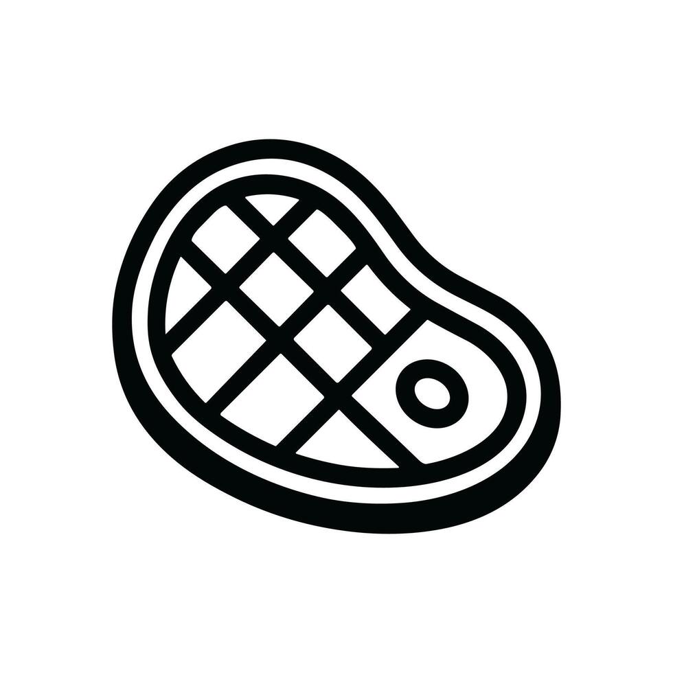 Grilled meat with textured surface. Icon Symbol Illustration vector
