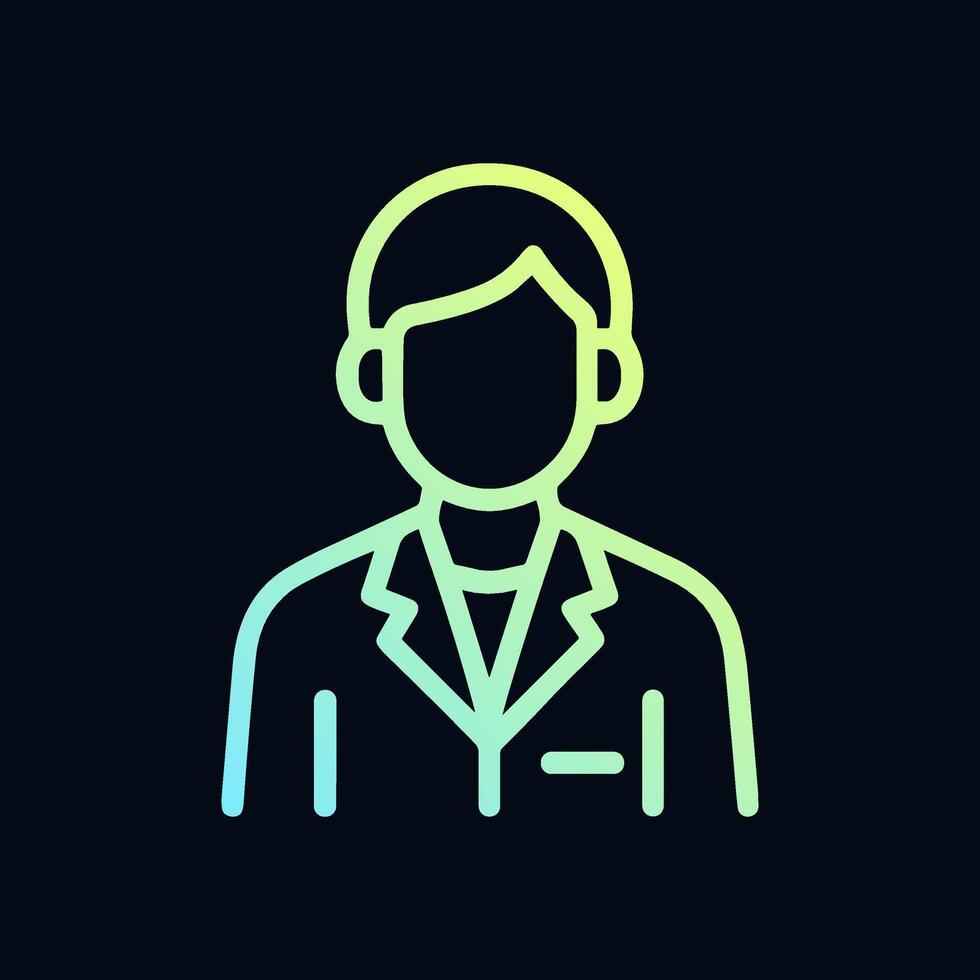 Scientist outlined in a vivid design. Icon symbol illustration vector