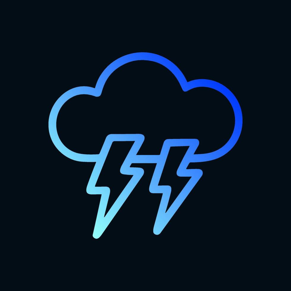 Stormy cloud with lightning strikes. Icon symbol illustration vector