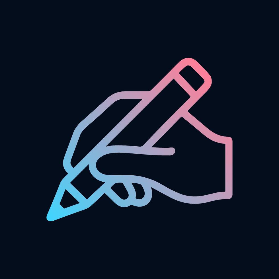 Colorful hand writing with a pen. Icon symbol illustration vector