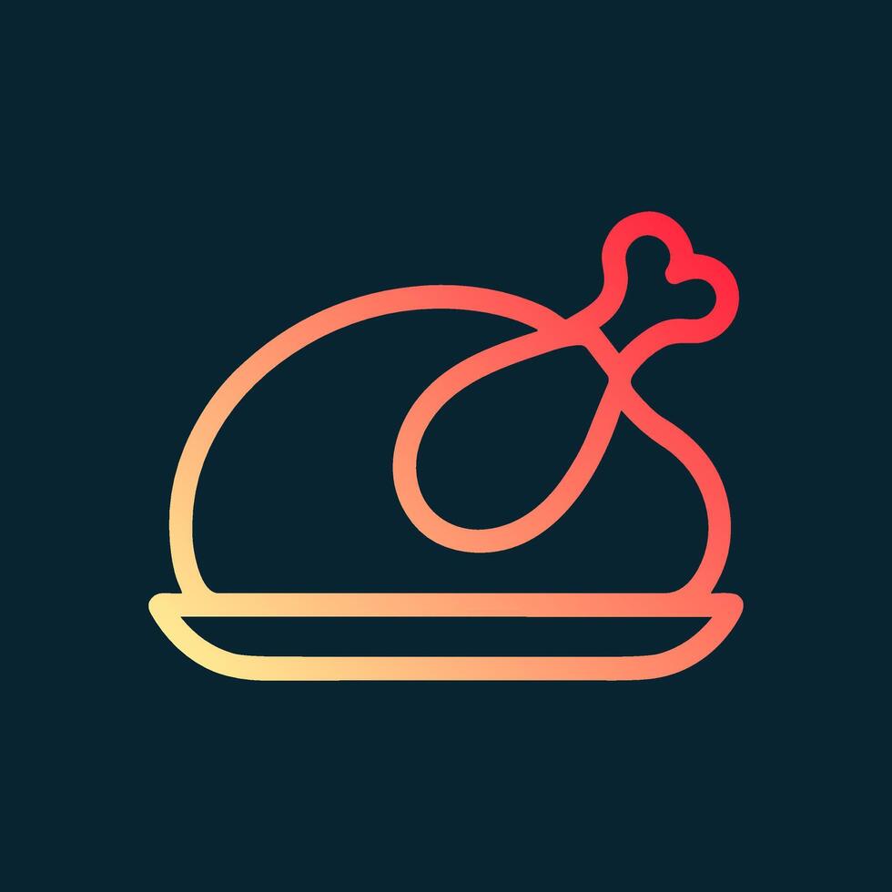 Festive roasted bird ready to eat. Icon Symbol Illustration vector