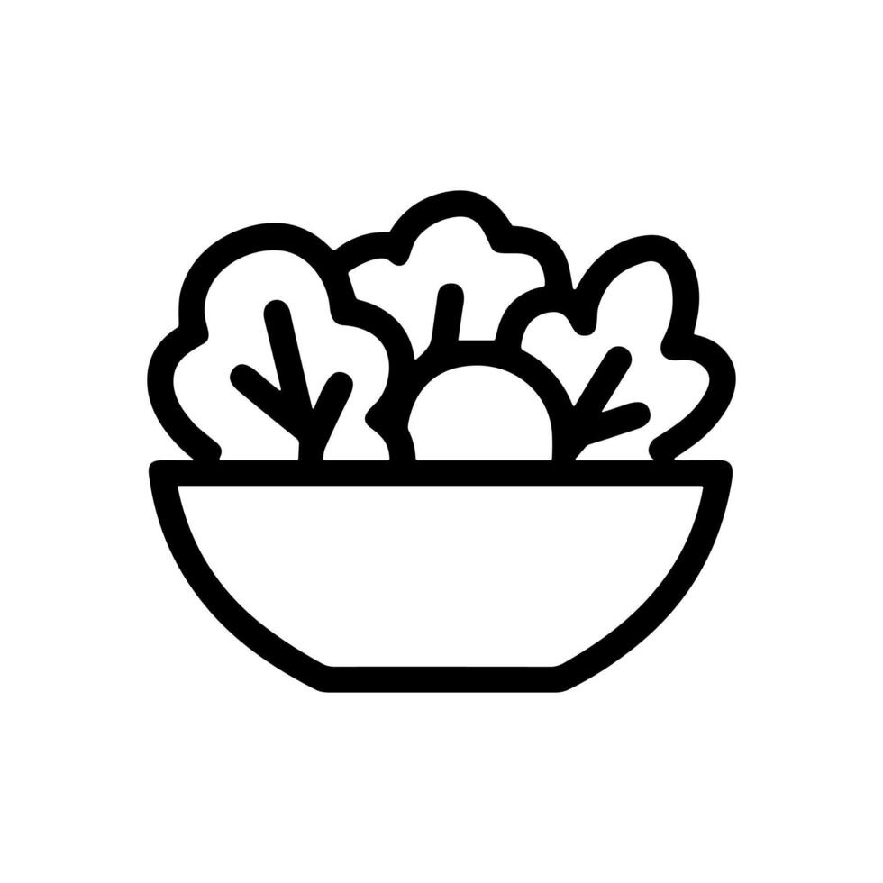 Salad in bowl healthy meal. Icon Symbol Illustration vector