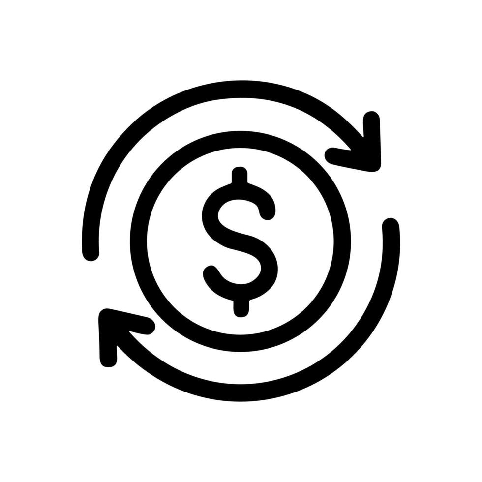Dollar cycle continuous financial transaction flow. Icon symbol illustration vector