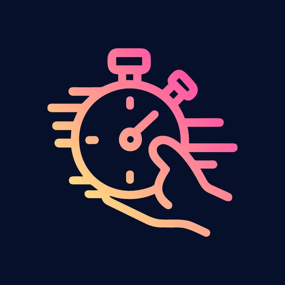 Swift stopwatch in hand fleeting moment. Icon symbol illustration vector