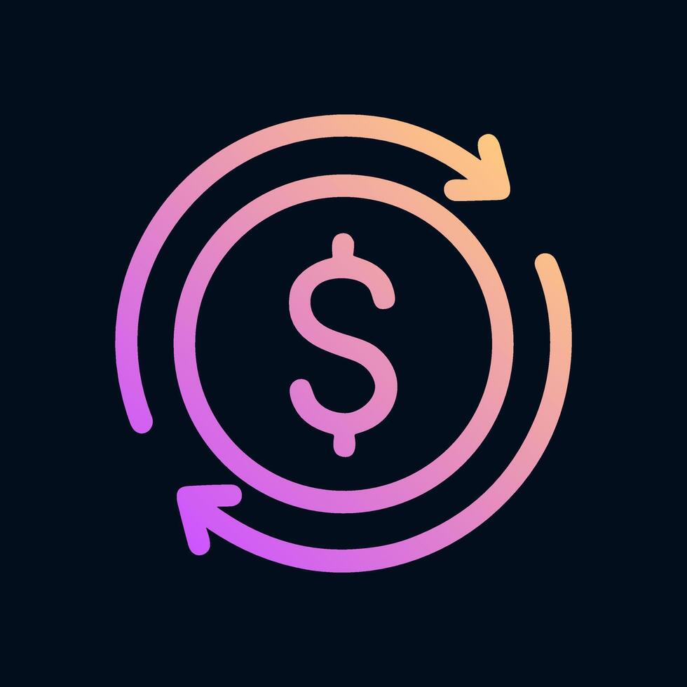 Moneys continuous journey a gradient flow. Icon symbol illustration vector
