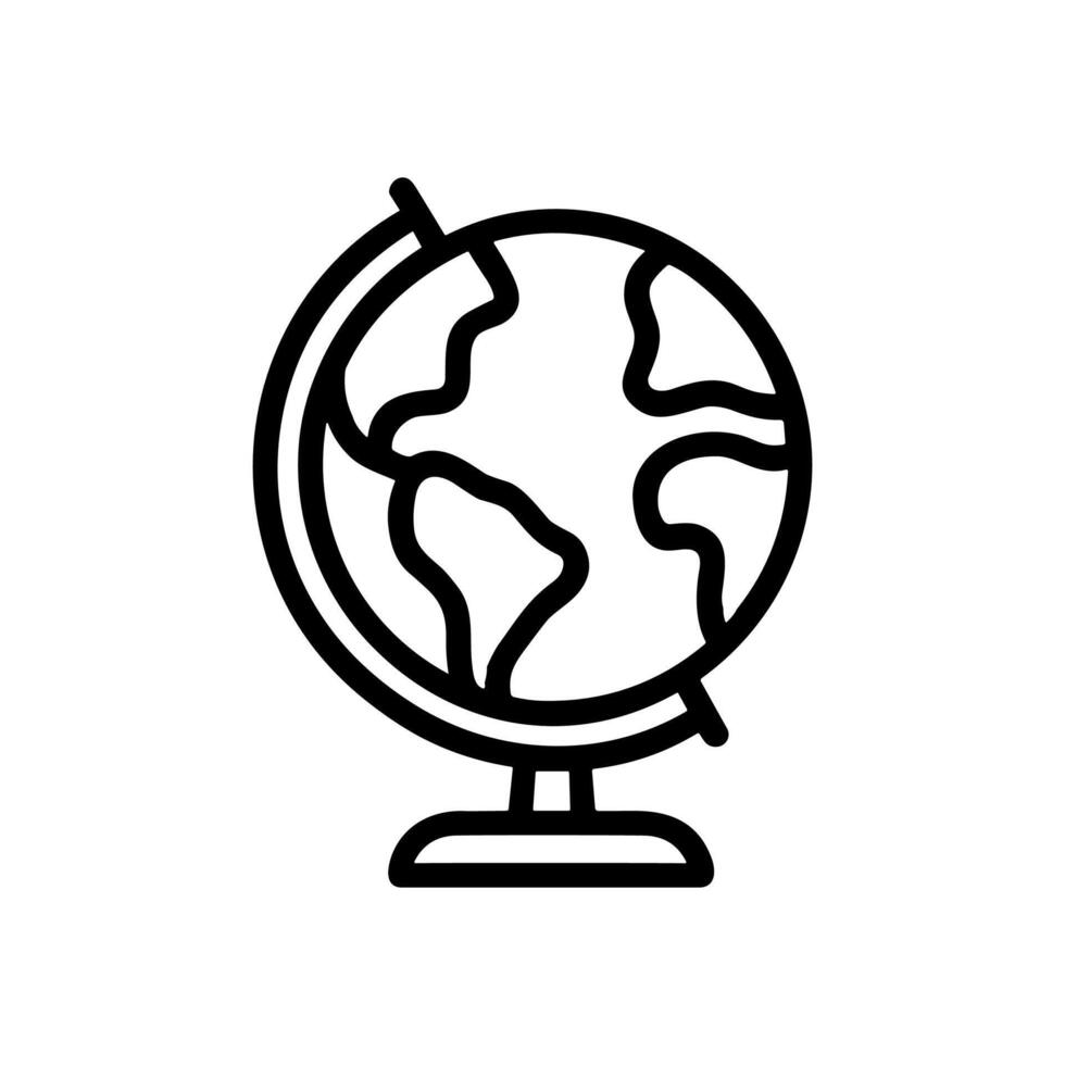 Stylized world globe on stand. Icon symbol illustration vector