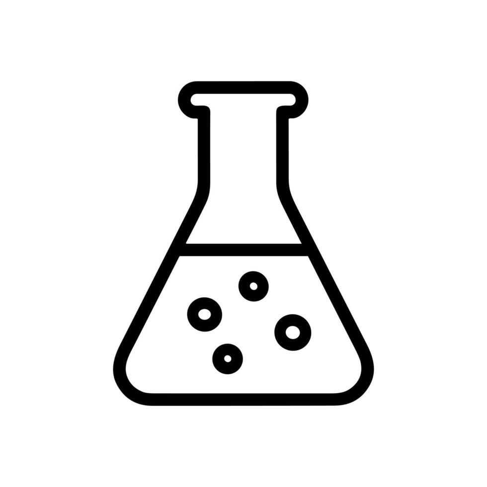 Bubbling concoction in Erlenmeyer flask. Icon symbol illustration vector