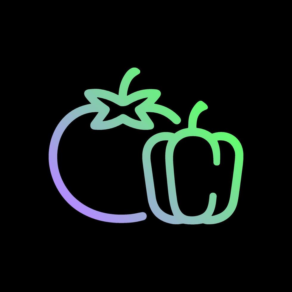 Edgy veggies radiate vibrancy against darkness. Icon Symbol Illustration vector