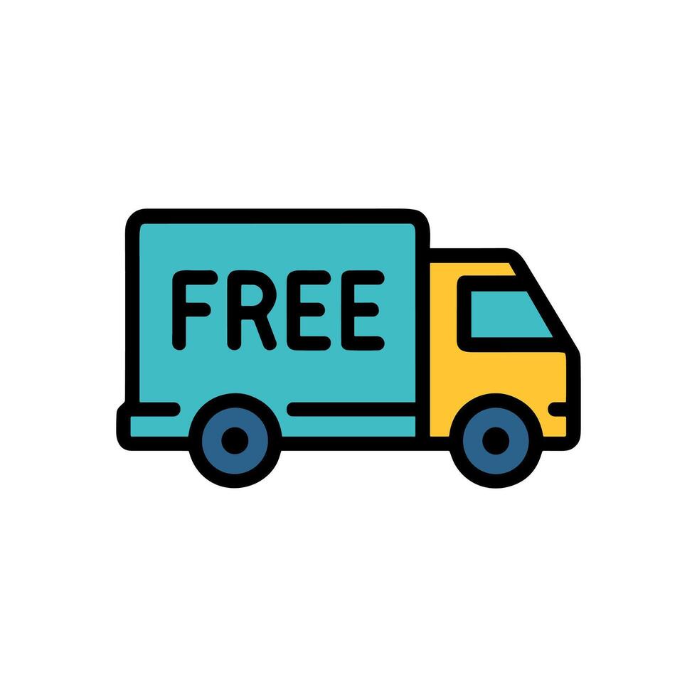 Free delivery truck swift motion. Icon symbol illustration vector